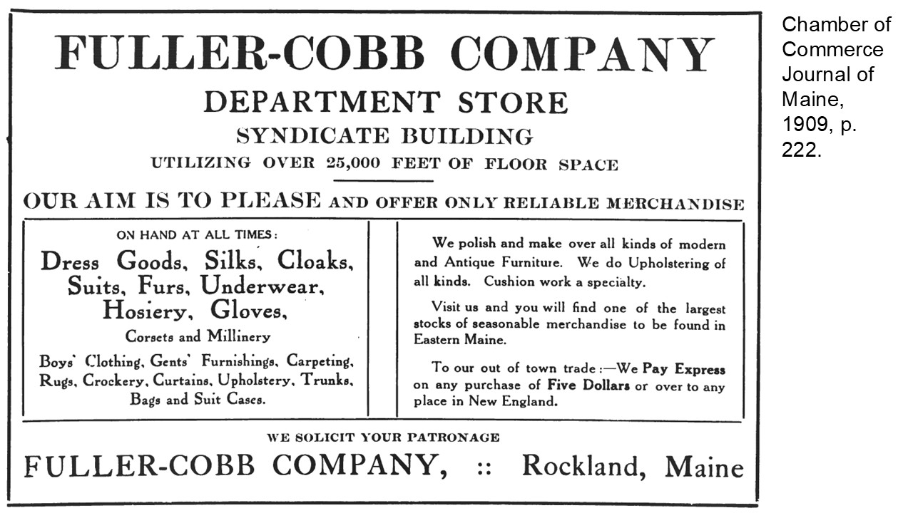 Fuller-Cobb Company Department Store - over 25,000 feet of floor space