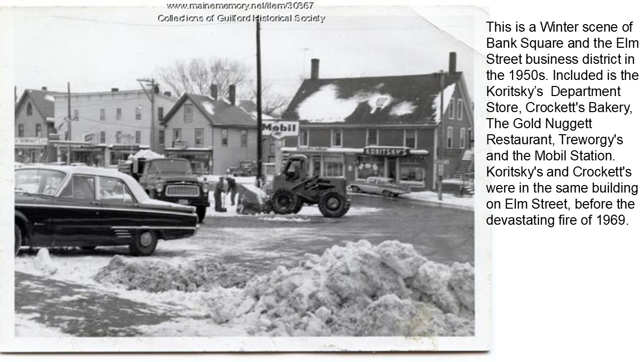 Bank Square and Elm St, Guilford (1950s)