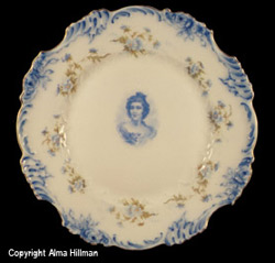 Blue and White floral portrait plate